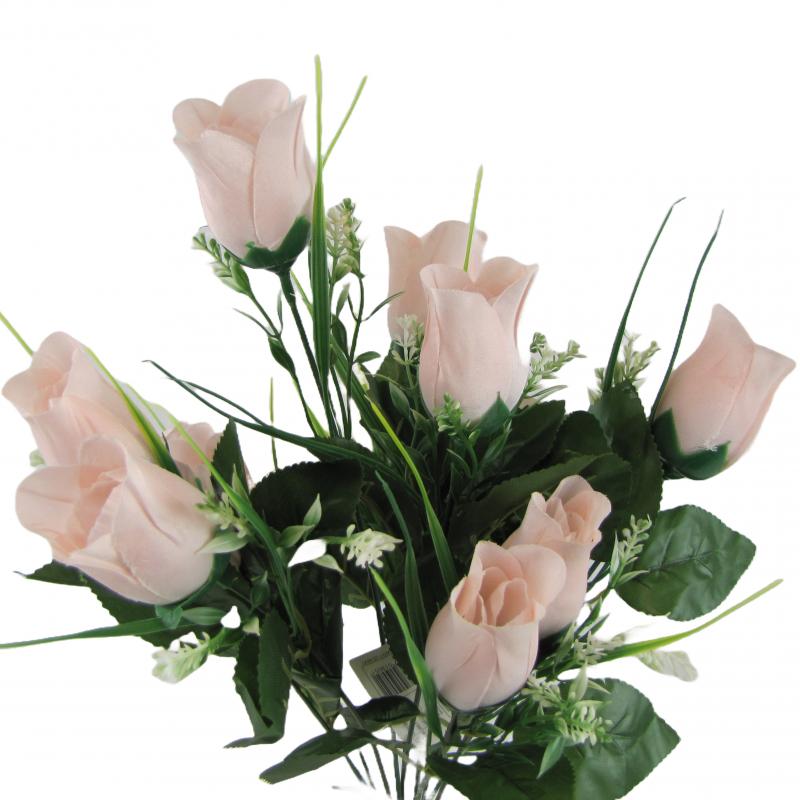 Sztuczne róże bukiet 40cm jasny róż (10 sztuk)