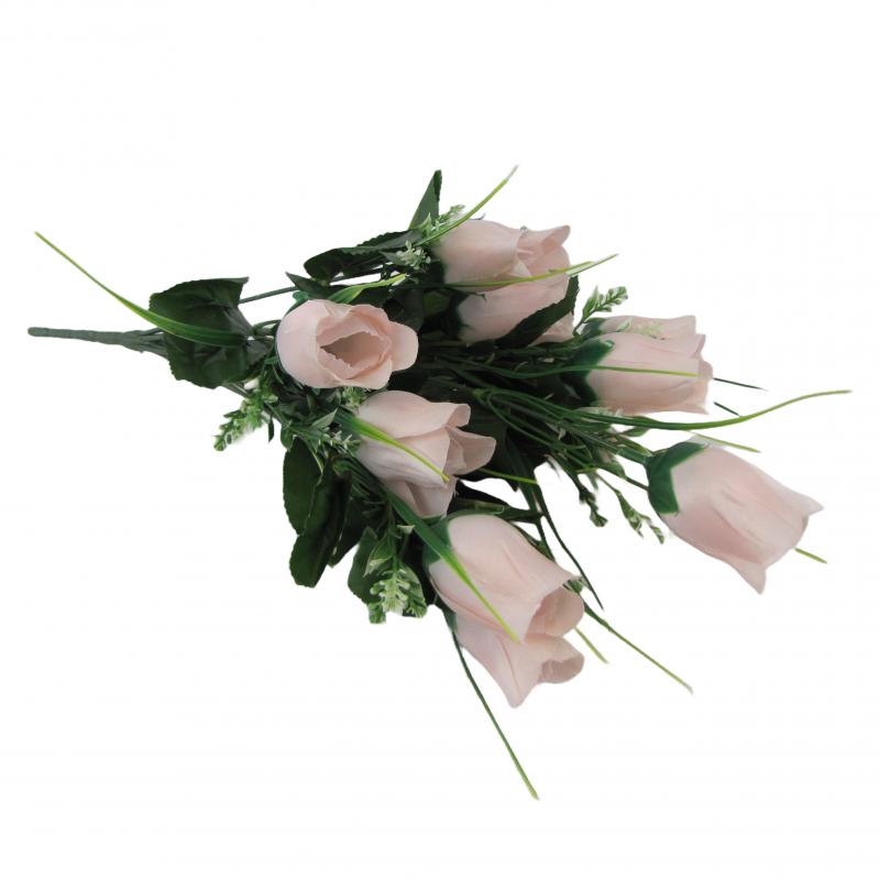 Sztuczne róże bukiet 40cm jasny róż (10 sztuk)
