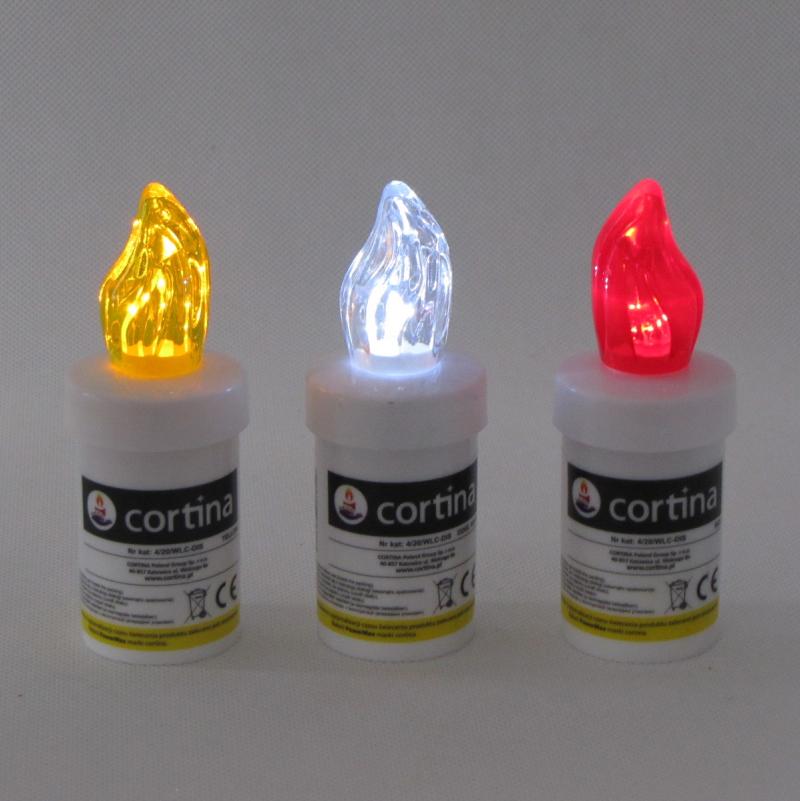 Wkład LED Cortina do zniczy 11cm kolor biały