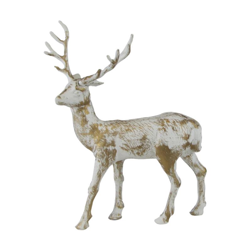 RENIFER BIAŁO-ZŁOTY DUŻY 30CM