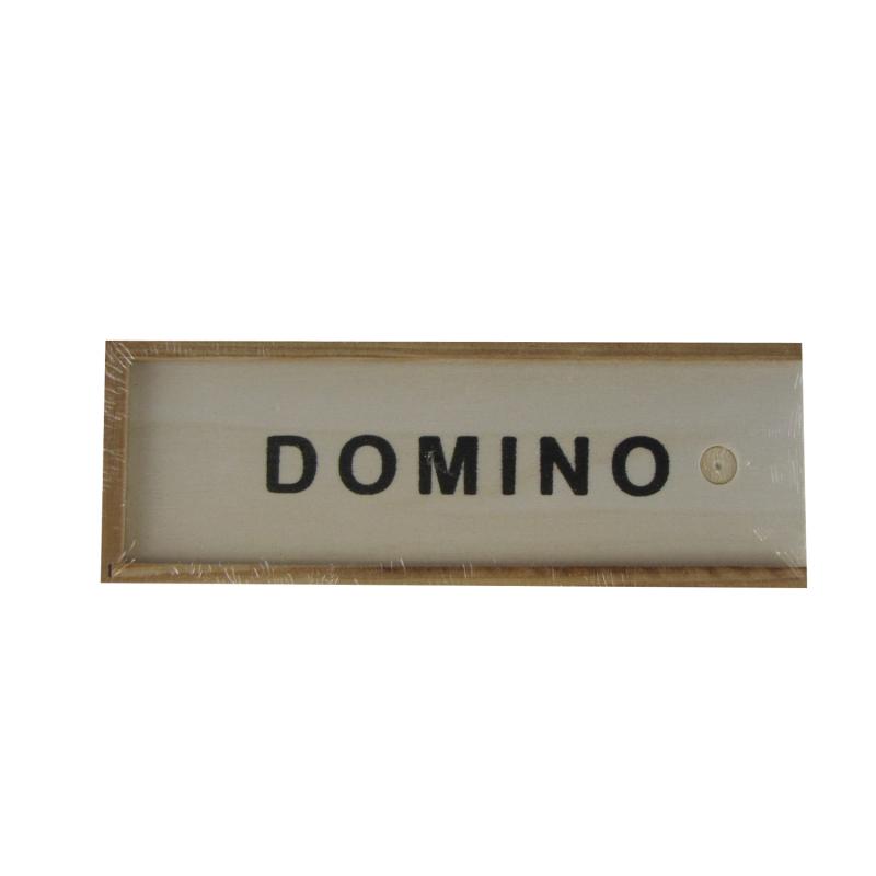Domino plastikowe w drewnianym pudełku
