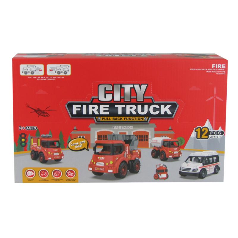 Auta straży pożarnej seria fire truck plastik 10cm