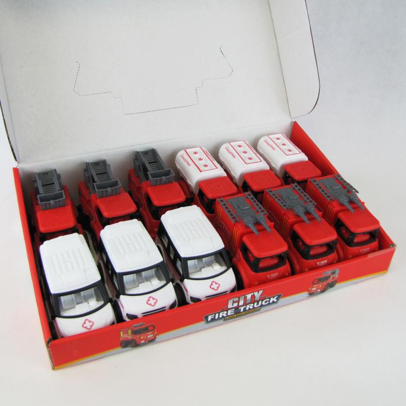 Auta straży pożarnej seria fire truck plastik 10cm