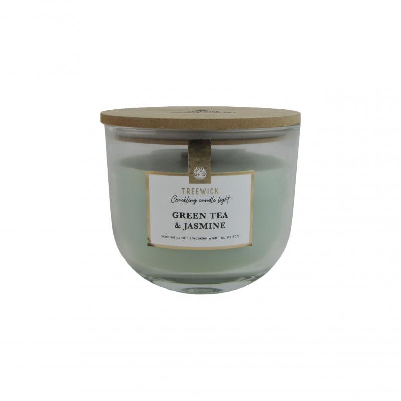 Świeca zapachowa TreeWick z drewnianym knotem <br>GREEN TEA & JASMINE