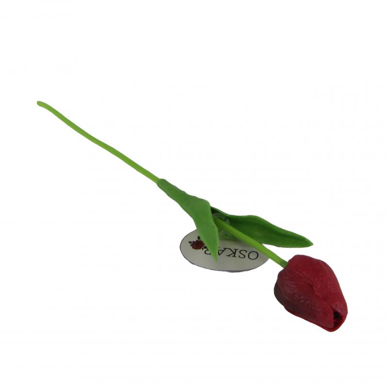 Tulipan gumowany 32cm bordowy
