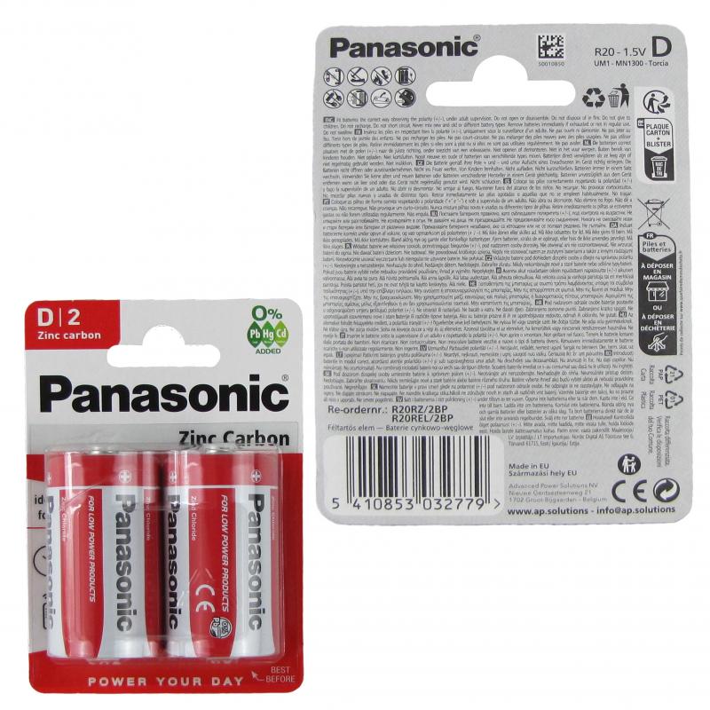 Baterie R20 Panasonic 2szt.