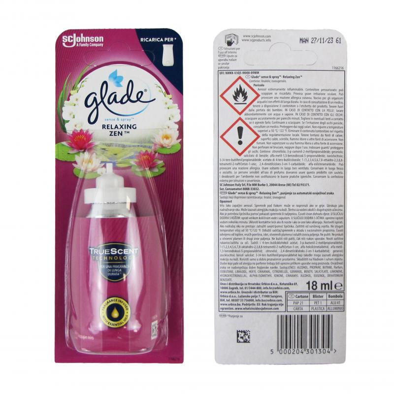 Glade zapas do odświeżacza Sense & Spray 18ml <br>RELAXING ZEN