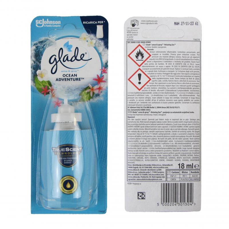 Glade zapas do odświeżacza Sense & Spray 18ml <br>OCEAN ADVENTURE