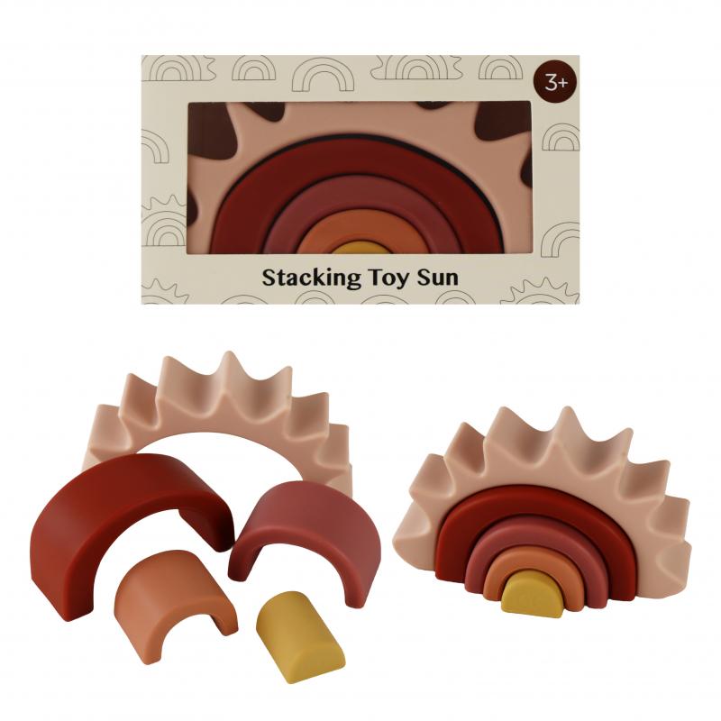 Układanka silikonowa TĘCZA <br>Petit Monkey - Stacking Toy Sun